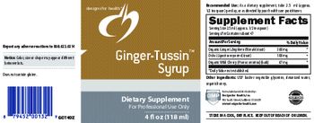Designs For Health Ginger-Tussin Syrup - supplement
