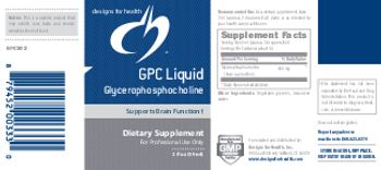 Designs For Health GPC Liquid Glycerophosphocholine - supplement