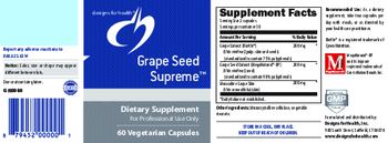 Designs For Health Grape Seed Supreme - supplement