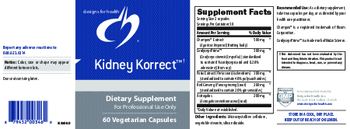 Designs For Health Kidney Korrect - supplement