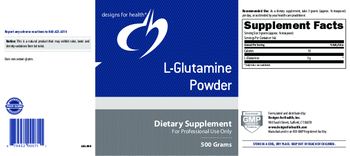 Designs For Health L-Glutamine Powder - supplement