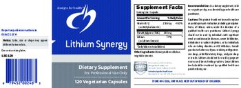 Designs For Health Lithium Synergy - supplement