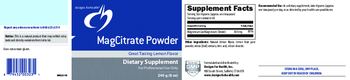 Designs For Health MagCitrate Powder - supplement