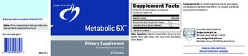 Designs For Health Metabolic 6X - supplement