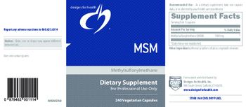 Designs For Health MSM - supplement