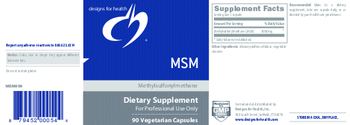 Designs For Health MSM - supplement