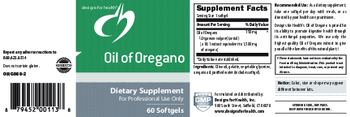 Designs For Health Oil of Oregano - supplement