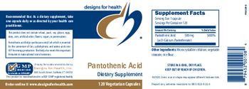 Designs For Health Pantothenic Acid - supplement