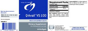 Designs For Health Q-Avail VS 100 Micro-emulsified CoQ10 - supplement