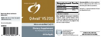 Designs For Health Q-Avail VS 100 Micro-emulsified CoQ11 - supplement