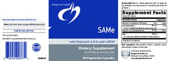 Designs For Health SAMe with Vitamins B-6, B-12 and 5-MTHF - supplement