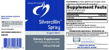 Designs For Health Silvercillin Liquid 10 ppm Silver - supplement