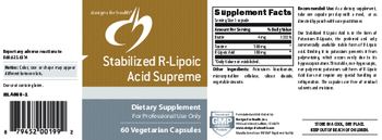 Designs For Health Stabilized R-Lipoic Acid Supreme - supplement