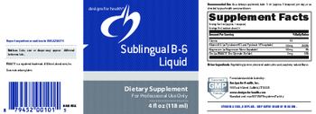 Designs For Health Sublingual B-6 Liquid - supplement