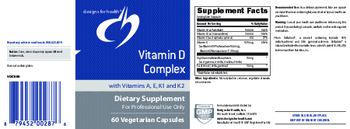 Designs For Health Vitamin D Complex with Vitamins A, E, K1 and K2 - supplement