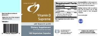 Designs For Health Vitamin D Supreme with Vitamin K1 and K2 - supplement