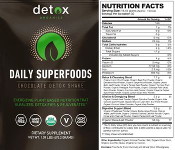 Detox Organics Daily Superfoods Chocolate Detox Shake - supplement