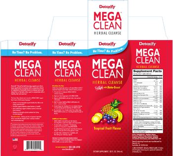 Detoxify Mega Clean Herbal Cleanse Tropical Fruit Flavor - supplement