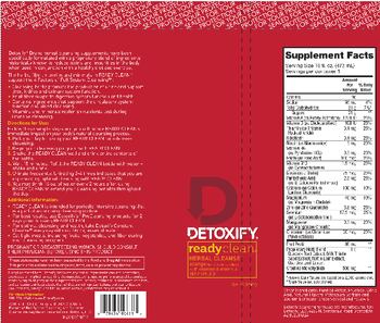 Detoxify Ready Clean Herbal Cleanse Orange Flavor - supplement