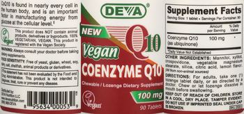 DEVA Vegan Coenzyme Q10 100 mg - chewablelozenge supplement