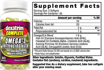 Dexatrim Complete Omega-3 Fatty Acids & CLA - supplement