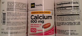 DG Health Calcium 600 mg with Vitamin D - supplement