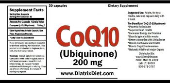 Diatrix Diet CoQ10 (Ubiquinone) 200 mg - supplement