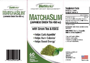 DietWorks MatchaSlim (Japanese Green Tea 450 mg) - supplement