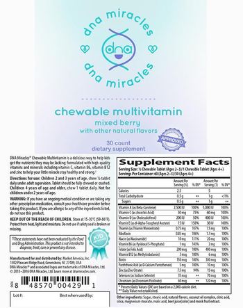 DNA Miracles Chewable Multivitamin Mixed Berry - supplement
