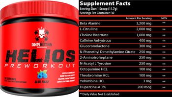 DNM Nutra Incorporated Helios Pre Workout Blue Razz - supplement