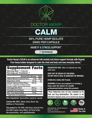 Doctor Hemp Calm - supplement