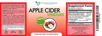 Doctor Recommended Supplements Apple Cider Vinegar - supplement
