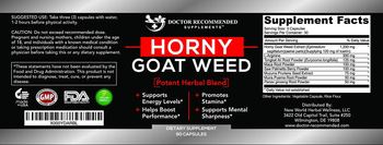 Doctor Recommended Supplements Horny Goat Weed - supplement