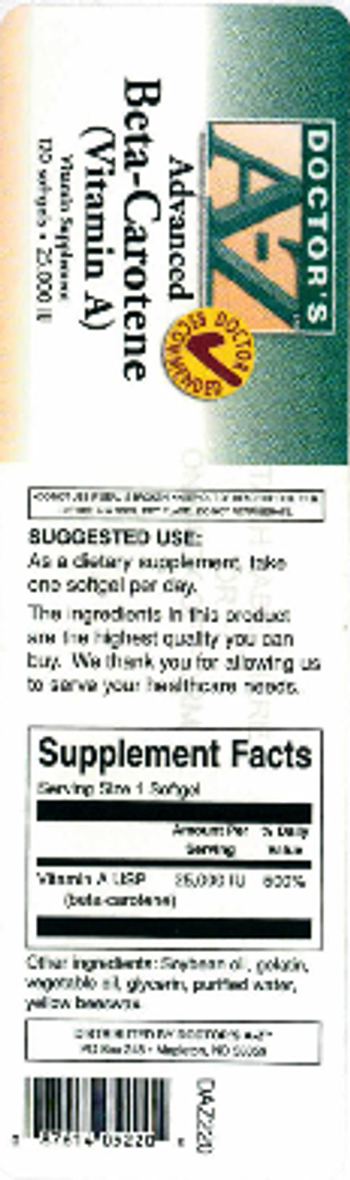 Doctor's A-Z Advanced Beta-Carotene (Vitamin A) 25,000 IU - vitamin supplement