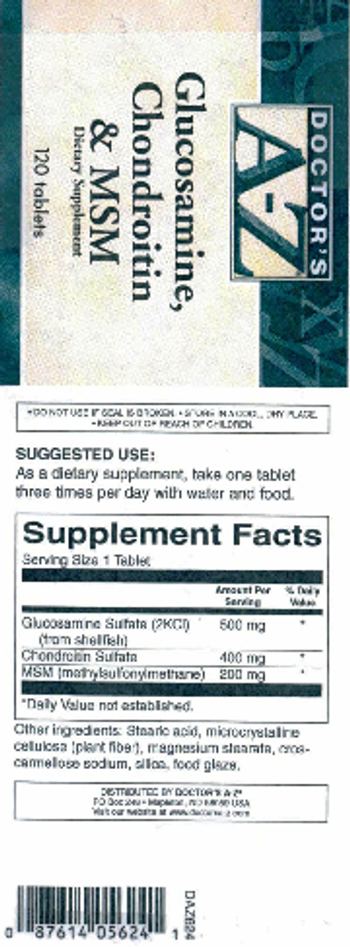Doctor's A-Z Glucosamine, Chondroitin & MSM - supplement