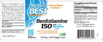 Doctor's Best Benfotiamine 150 - supplement
