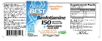 Doctor's Best Benfotiamine 150+ Alpha-Lipoic Acid 300 - supplement