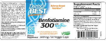 Doctor's Best Benfotiamine 300 - supplement