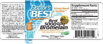 Doctor's Best Best 3000 GDU Bromelain 500 mg - supplement