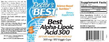 Doctor's Best Best Alpha-Lipoic Acid 300 - supplement