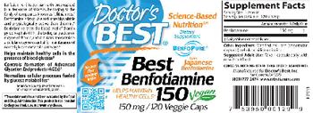 Doctor's Best Best Benfotiamine 150 - supplement