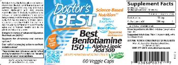 Doctor's Best Best Benfotiamine 150 + Alpha-Lipoic Acid 300 - supplement