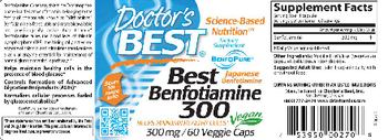Doctor's Best Best Benfotiamine 300 - supplement