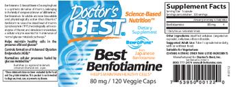 Doctor's Best Best Benfotiamine 80 mg - supplement