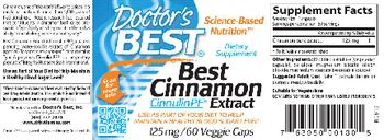 Doctor's Best Best Cinnamon Extract - supplement