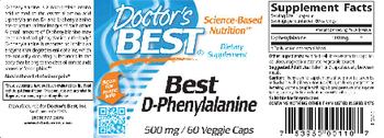 Doctor's Best Best D-Phenylalanine - supplement