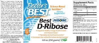Doctor's Best Best D-Ribose - supplement