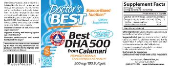 Doctor's Best Best DHA 500 from Calamari - supplement