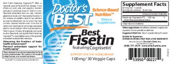 Doctor's Best Best Fisetin Featuring Cognisetin 100 mg - supplement