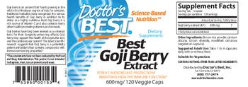 Doctor's Best Best Goji Berry Extract 600 mg - supplement